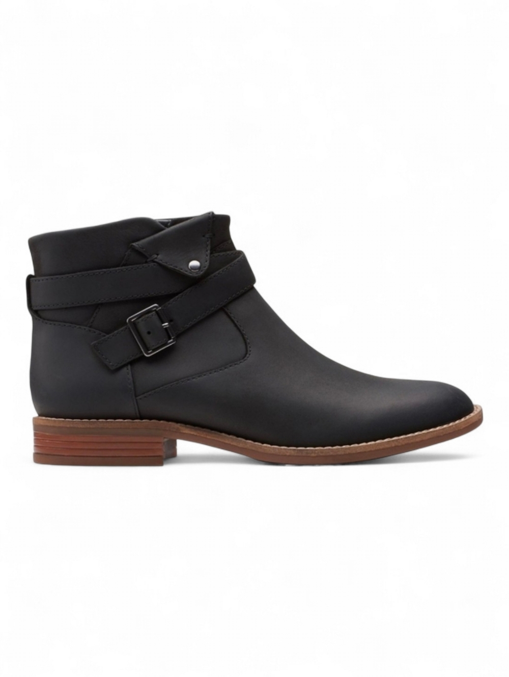 Clarks Women's Camzin Dime Ankle Boots Black Nubuck Leather Side Zip 8M